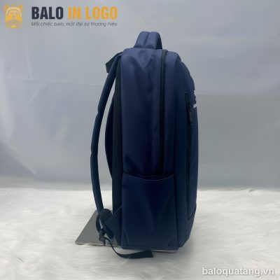 Balo đựng laptop văn phòng in logo quà tặng vải 900PU xanh navy LT-01