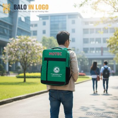 Balo laptop quà tặng in logo màu xanh lá 41x15x30cm LT-04