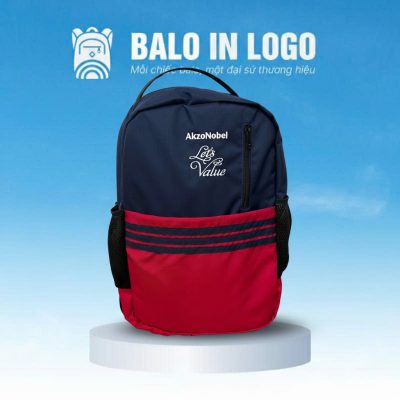 Balo văn phòng đựng laptop thêu logo quà tặng màu xanh đỏ vải 900PU LT-04