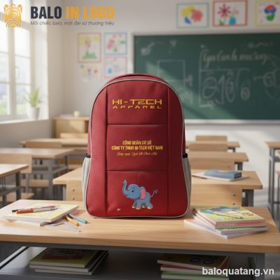 balo-hoc-sinh-qua-tang-in-logo-vai-du-600d-mau-do-in-pet-con-voi-hs-13