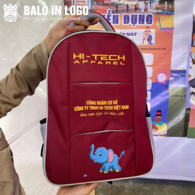 balo-hoc-sinh-qua-tang-in-logo-vai-du-600d-mau-do-in-pet-con-voi-hs-13