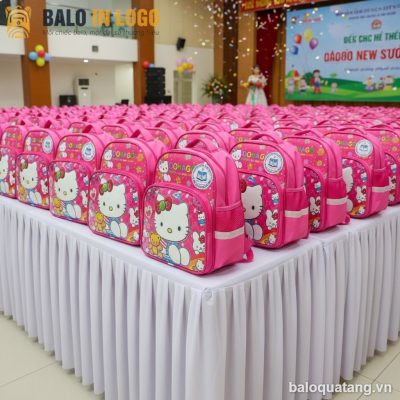 Balo Mẫu Giáo Hello Kitty HS-14 In Logo - Quà Tặng Bế Giảng