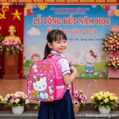 Balo Mẫu Giáo Hello Kitty HS-14 In Logo - Quà Tặng Bế Giảng